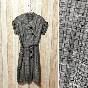 AS-IS Vintage 1950s Belted Midi Dress